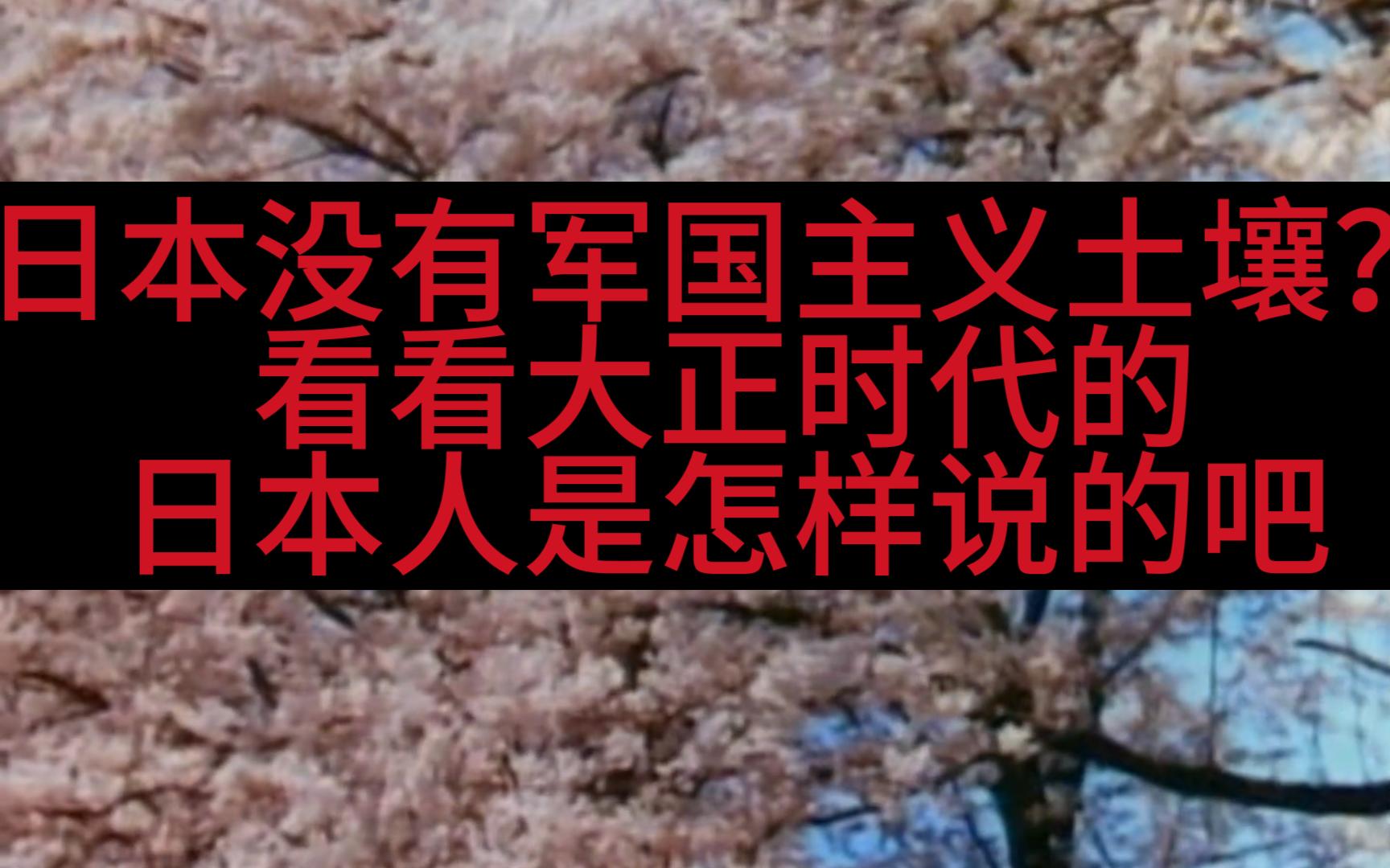 日本是个和平的国家?巧了,大正时代的日本人也是这么想的哔哩哔哩bilibili