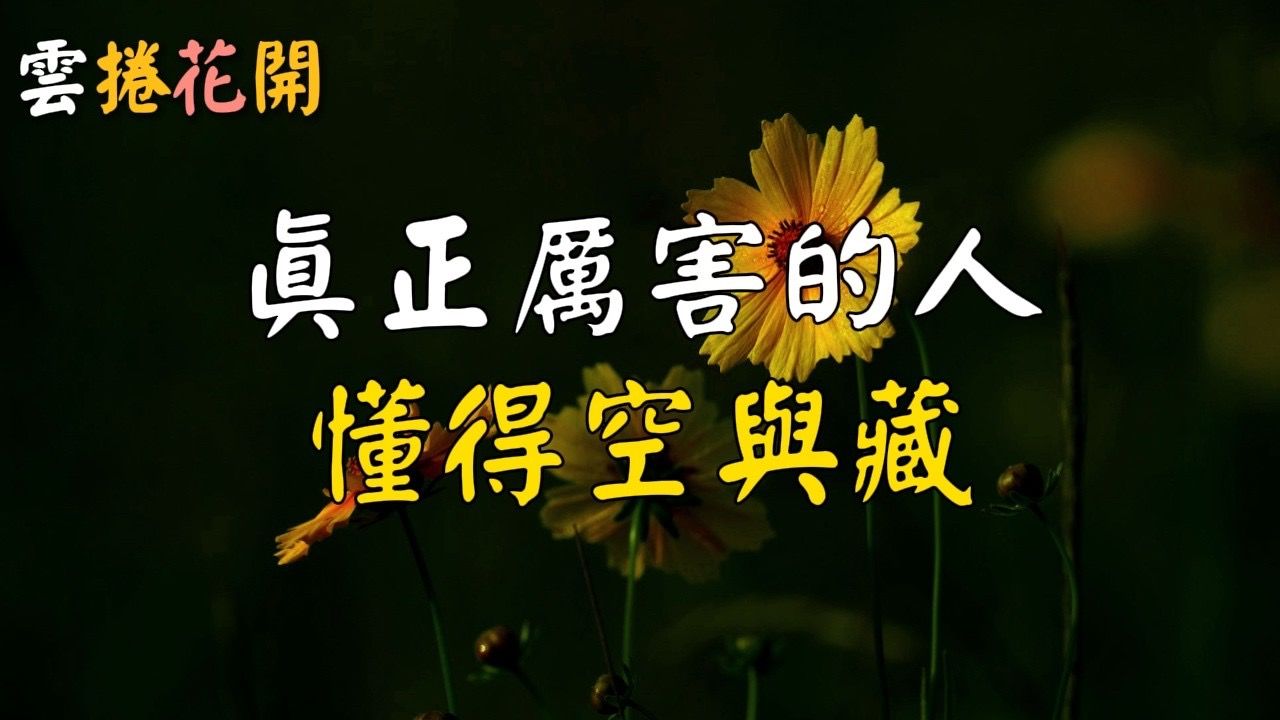 一旦你真正参透了空船理论,从此你不会再生气!真正厉害的人,懂得空与藏! 云卷花开哔哩哔哩bilibili