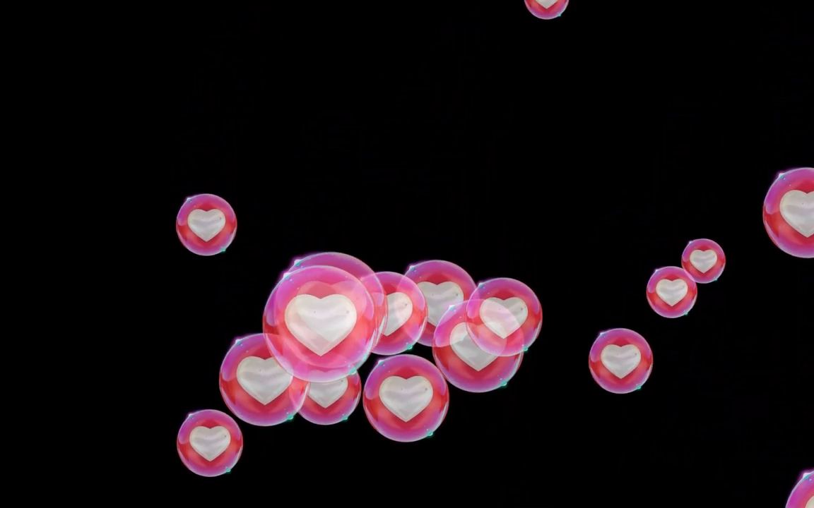 m453 唯美3d粉色心型爱心飘落浪漫婚礼婚庆歌舞表演儿童少儿演出节目