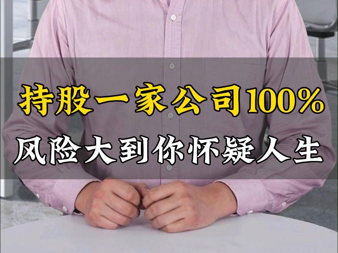 持股一家公司100%,风险大到你怀疑人生?!哔哩哔哩bilibili