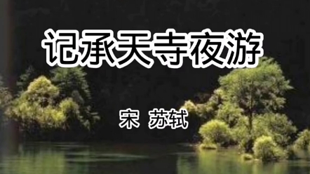 《记承天寺夜游》哔哩哔哩bilibili