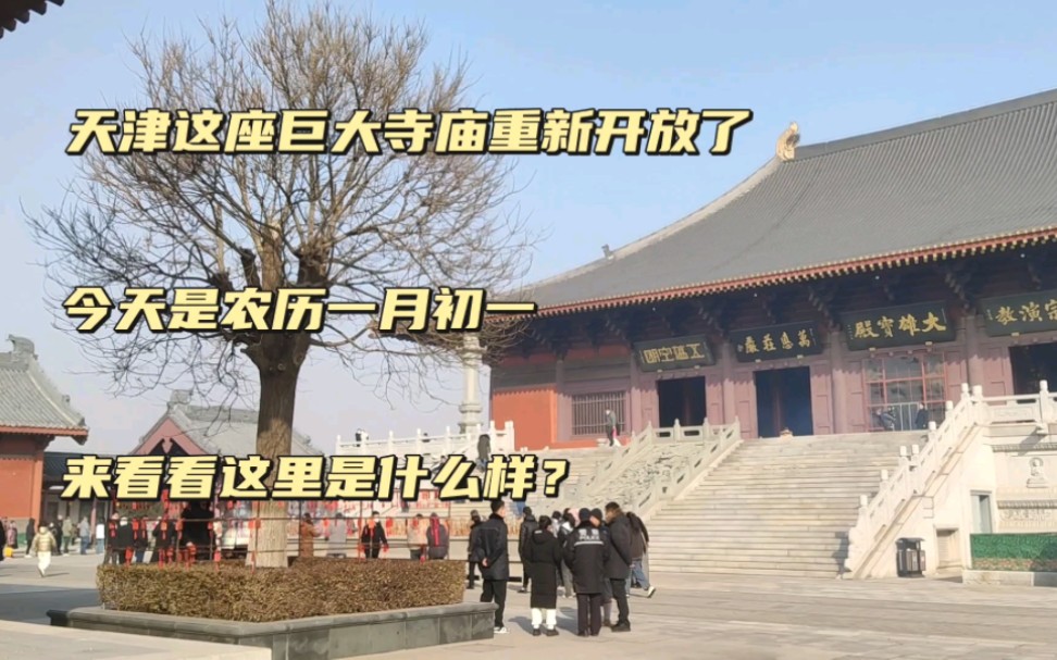 天津这座巨大寺庙重新开放免费参观,来祈福的人特别多,就连上香的人都要排队哔哩哔哩bilibili