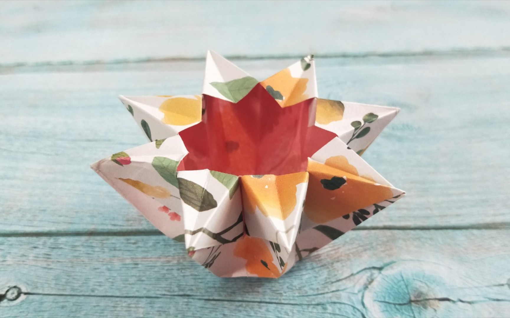 1张纸折好看的八角花盆,慢速详解教程