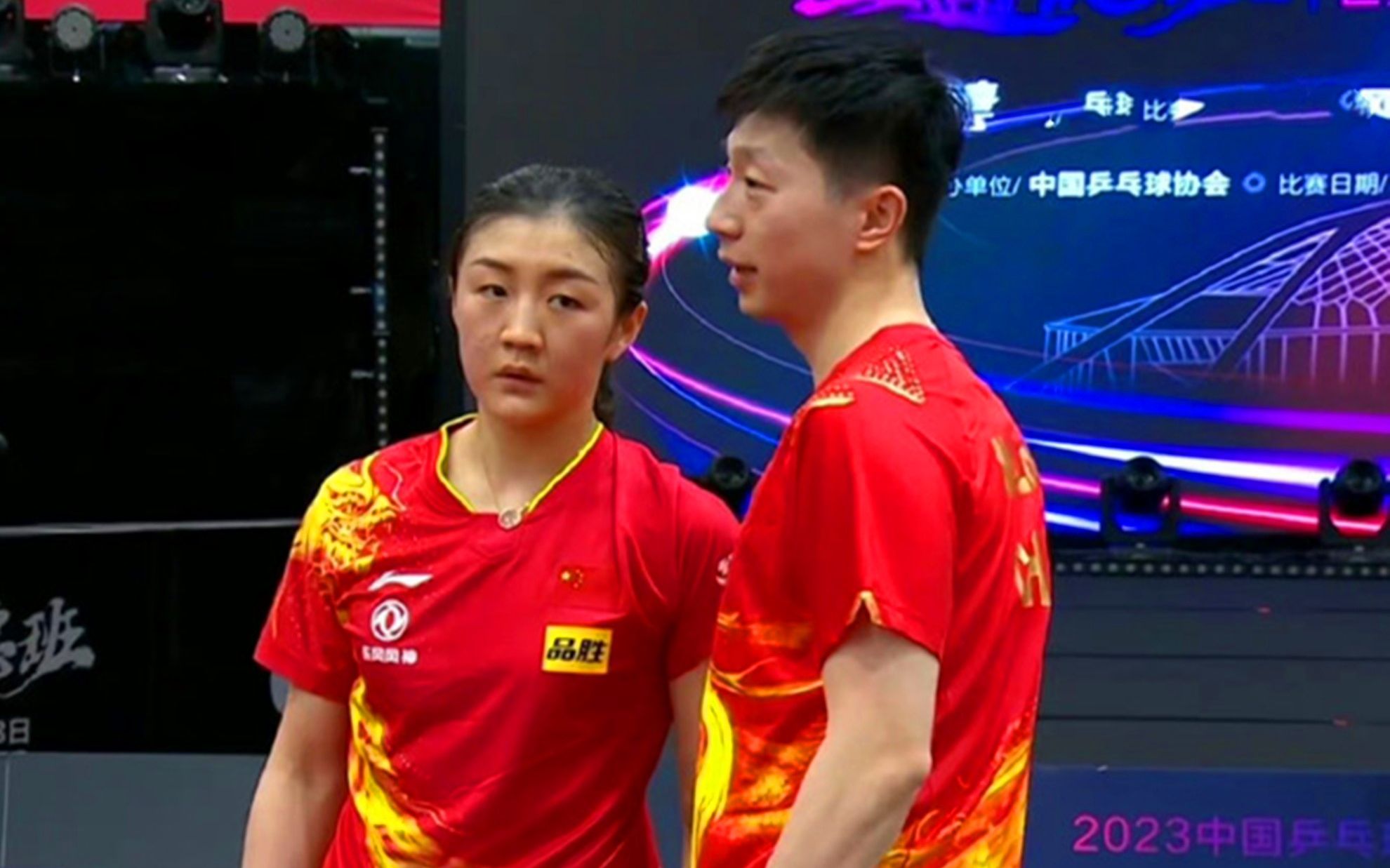 马龙陈梦混双3-1逆转对手,赛后马龙一句话逗笑陈梦