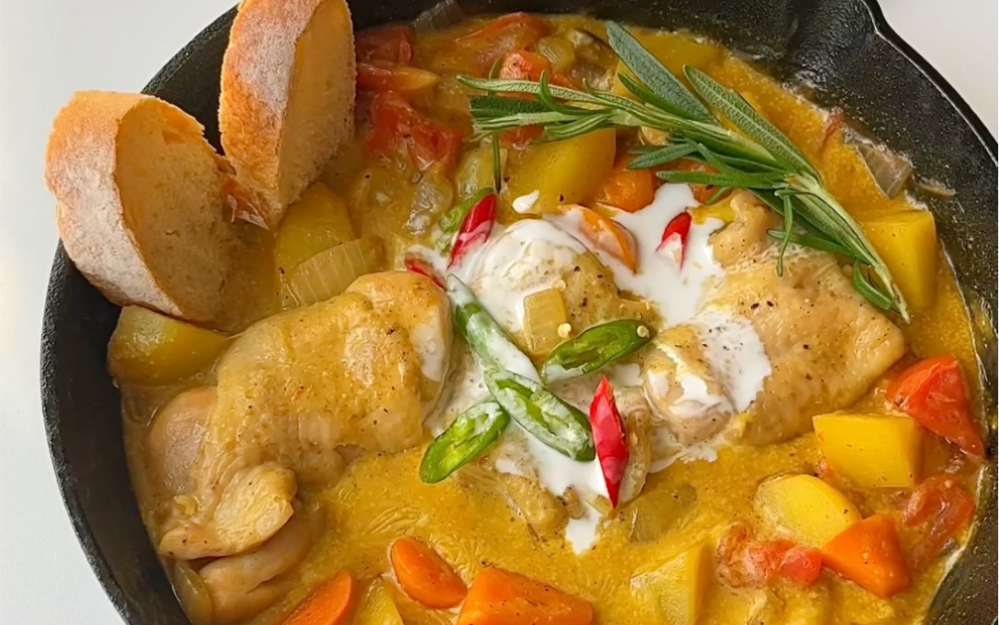 椰香浓郁|椰香咖喱鸡