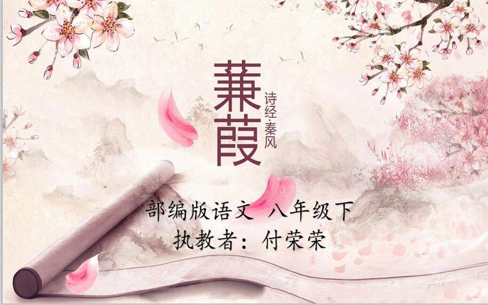 新桥中学微课《蒹葭》哔哩哔哩bilibili