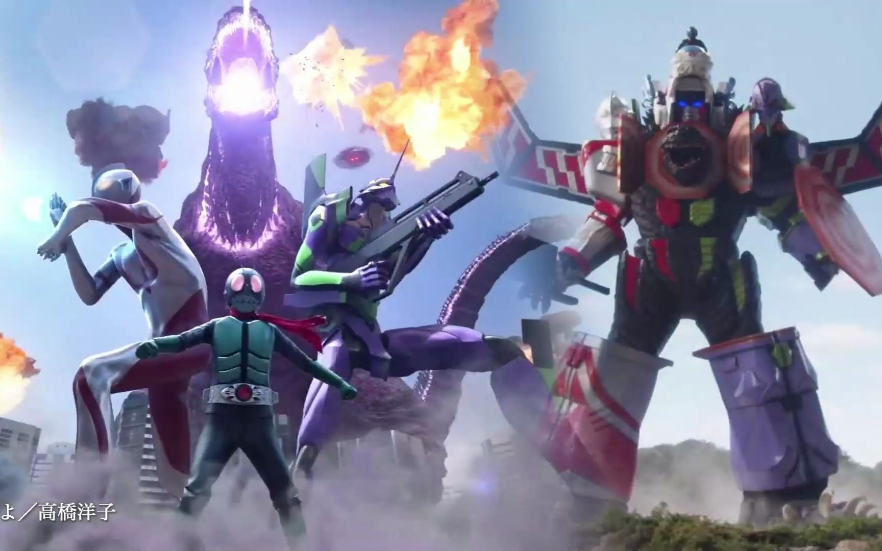 奇迹的合体:这是什么造型啊?假面骑士奥特曼哥斯拉eva四合体!