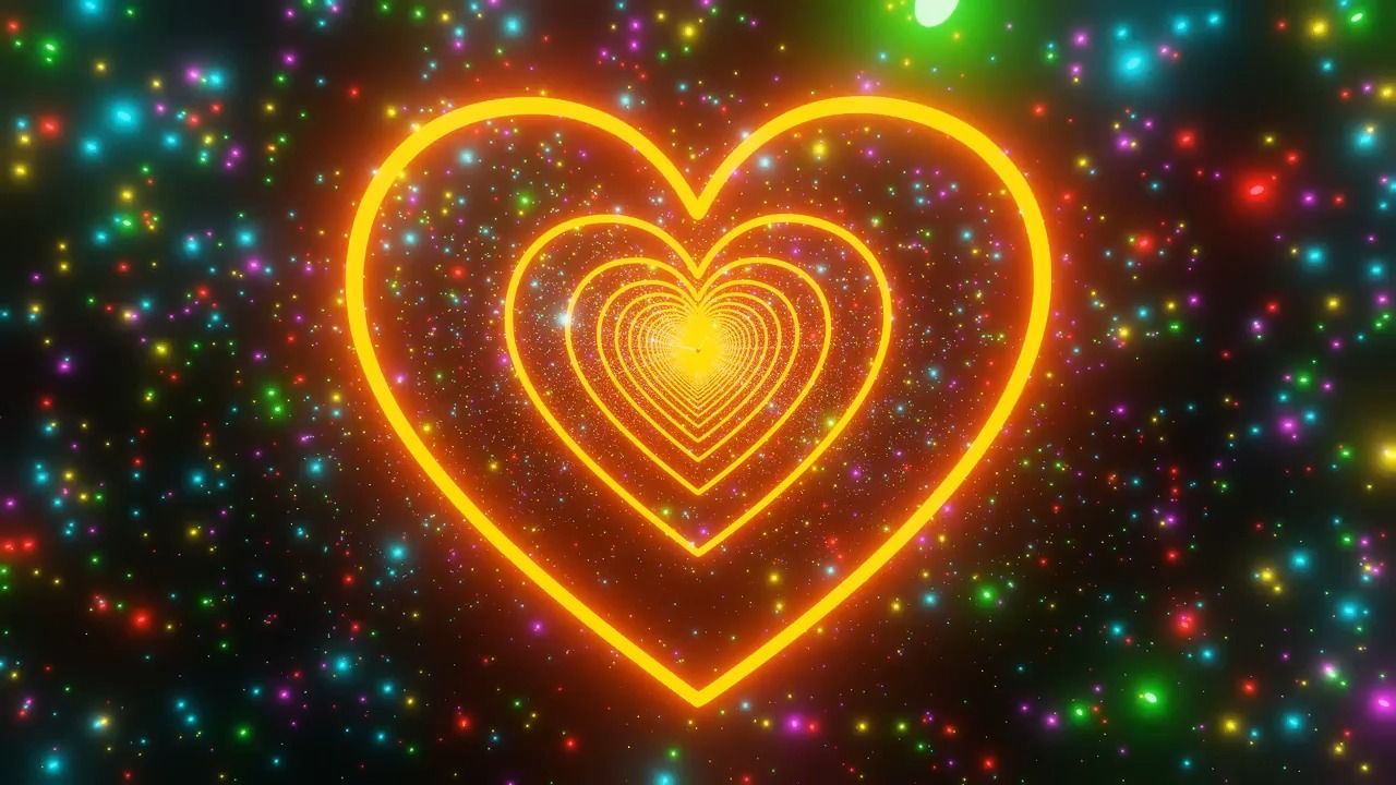 y1655 知足 歌曲配乐 唯美霓虹灯光爱心心型动画动感舞蹈模特走秀拉丁