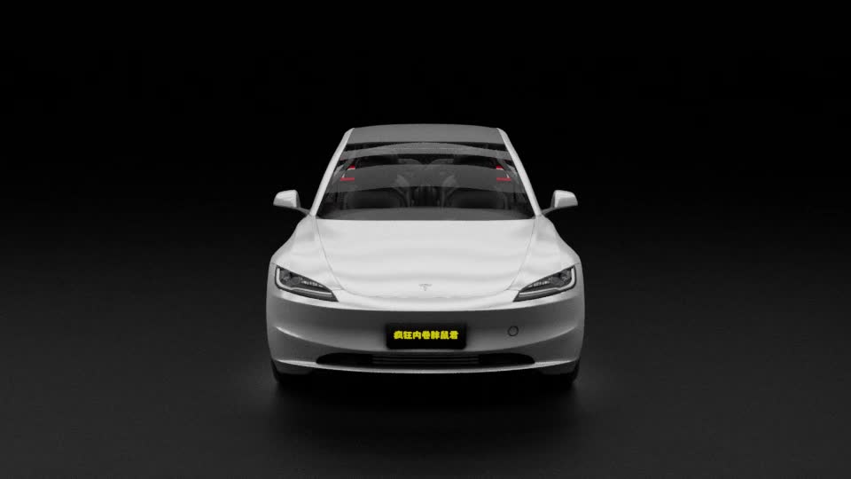 2023特斯拉model3汽车3d模型精度内饰开门