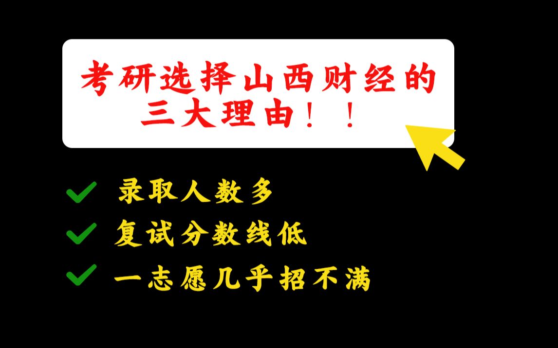 [图]考研选择山西财经大学的三大理由！！（过国家线就能上，上岸超简单！）