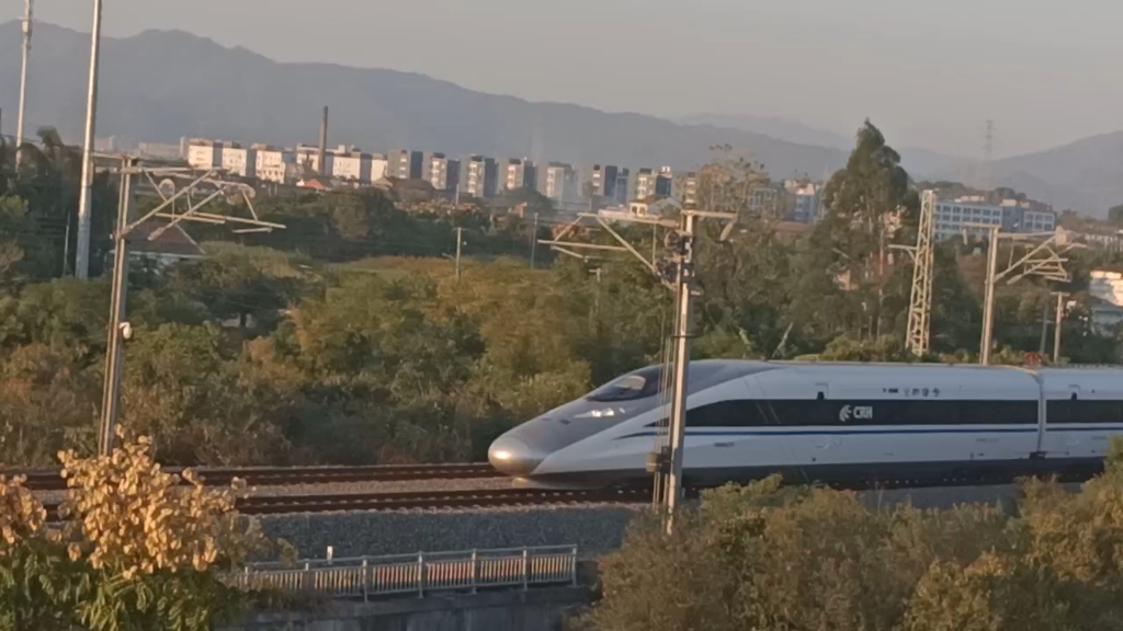 『中国铁路』秋日夕阳下的crh380a动车组