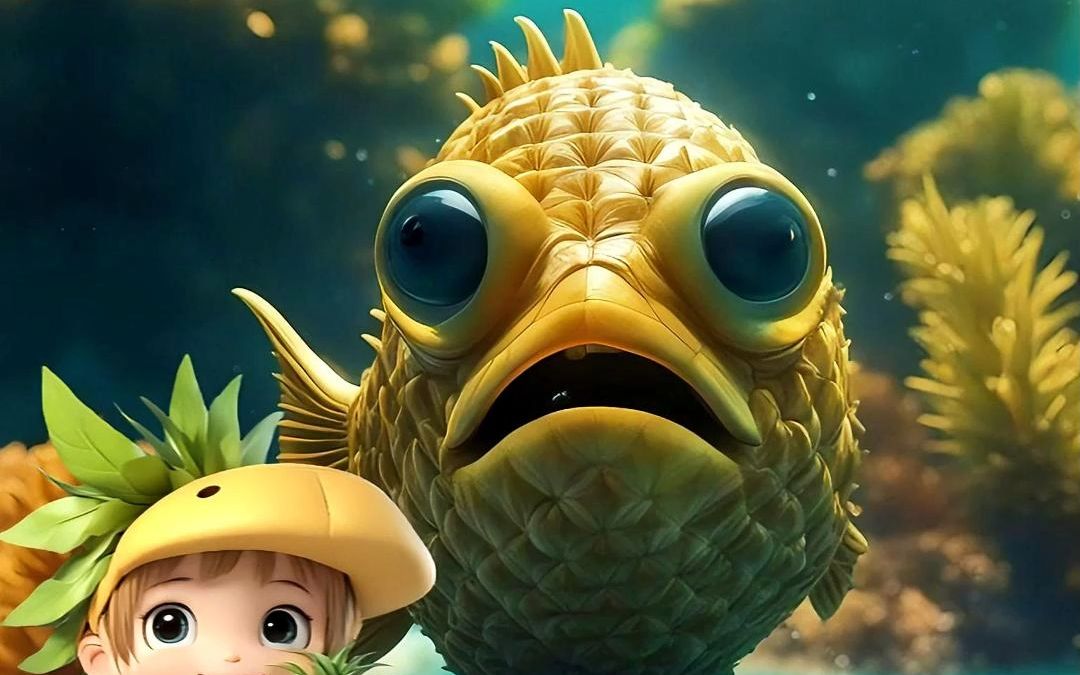 水果人的小丑鱼 水果动漫皮肤秀 ai绘画创意