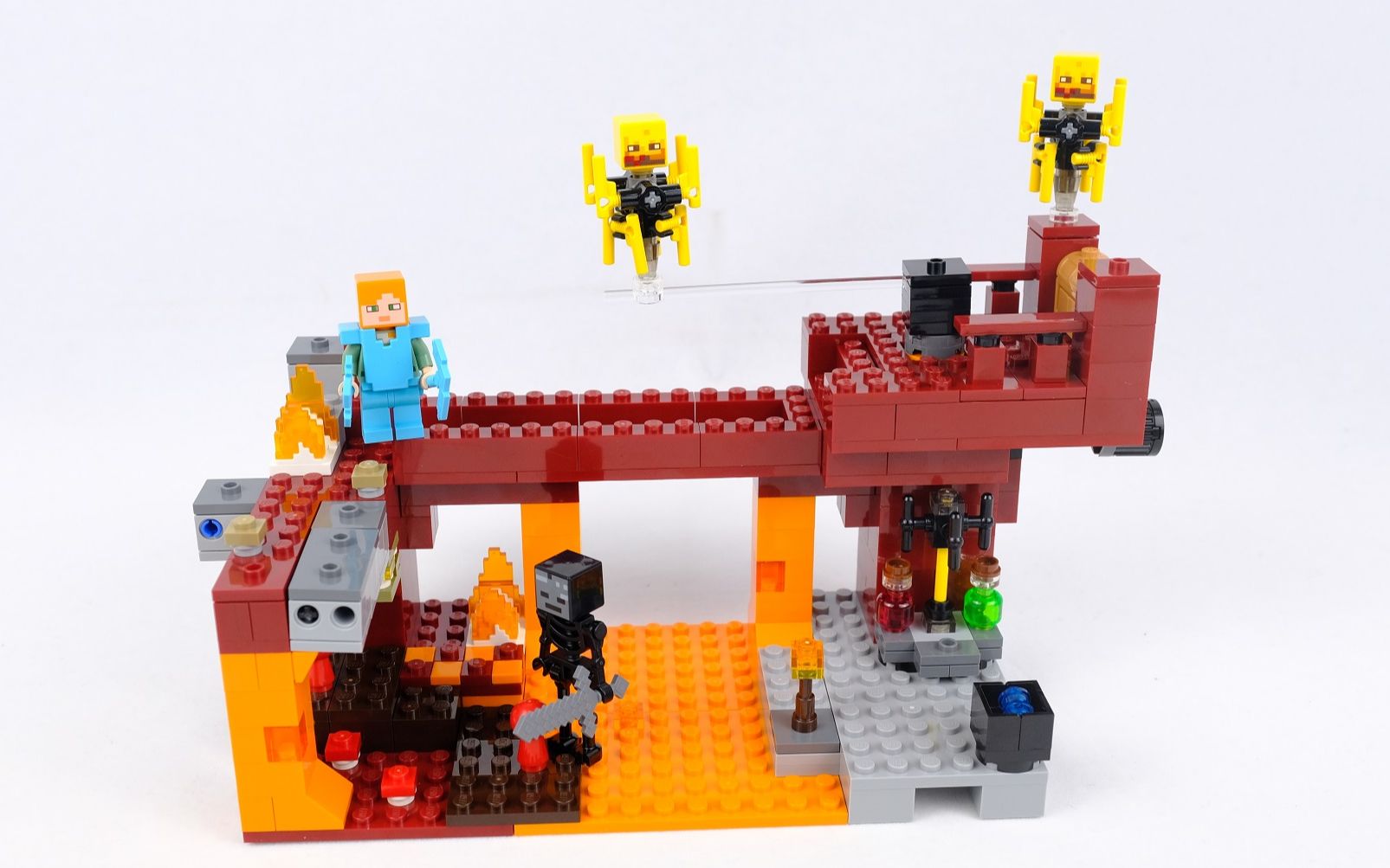 史蒂夫大战烈焰人两个机关400多元的乐高你觉得值吗