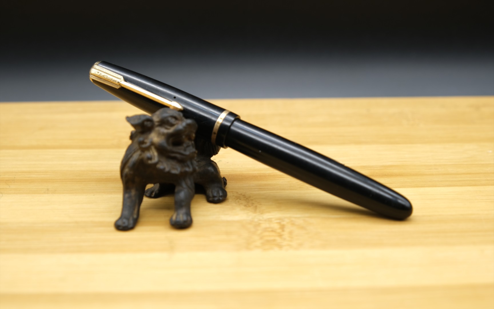 老钢笔古董战后白金platinum14k金1号尖拉杆上墨