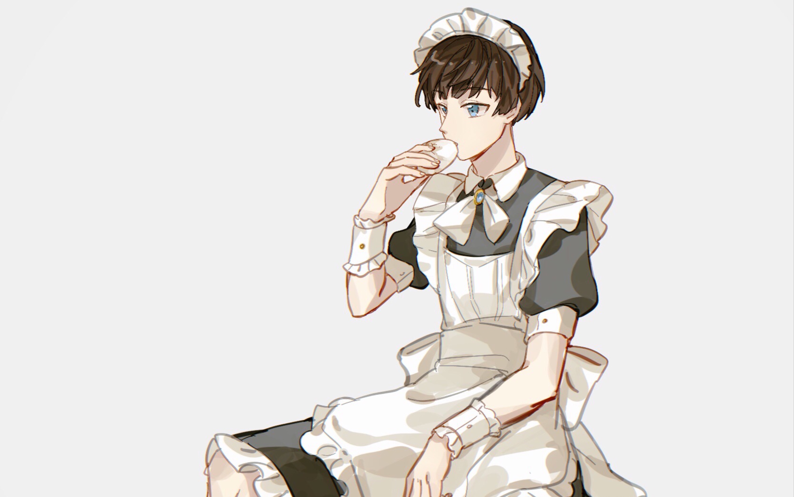 procreate食物语女仆装男少主作画过程