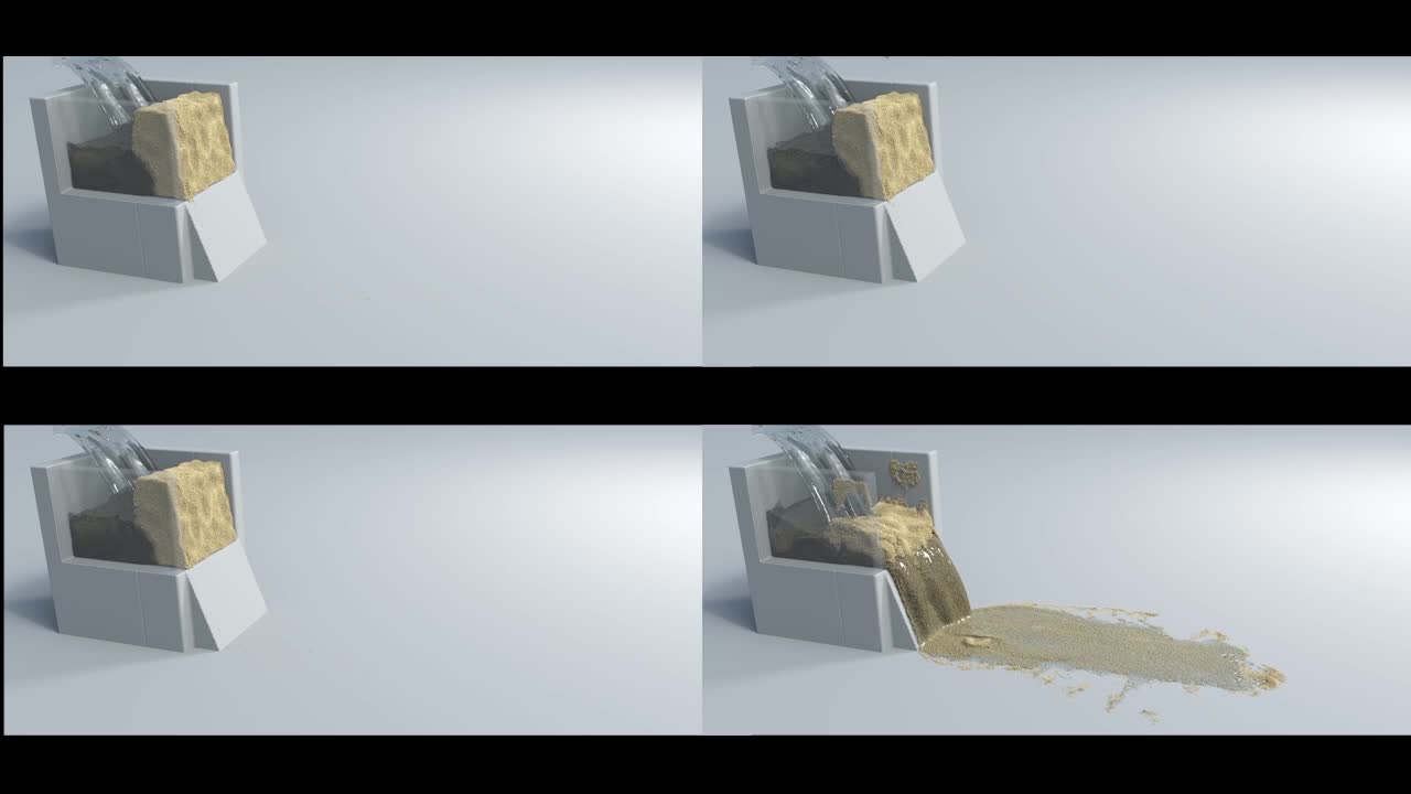 多孔砂和水混合物的多物种模拟siggraph2017