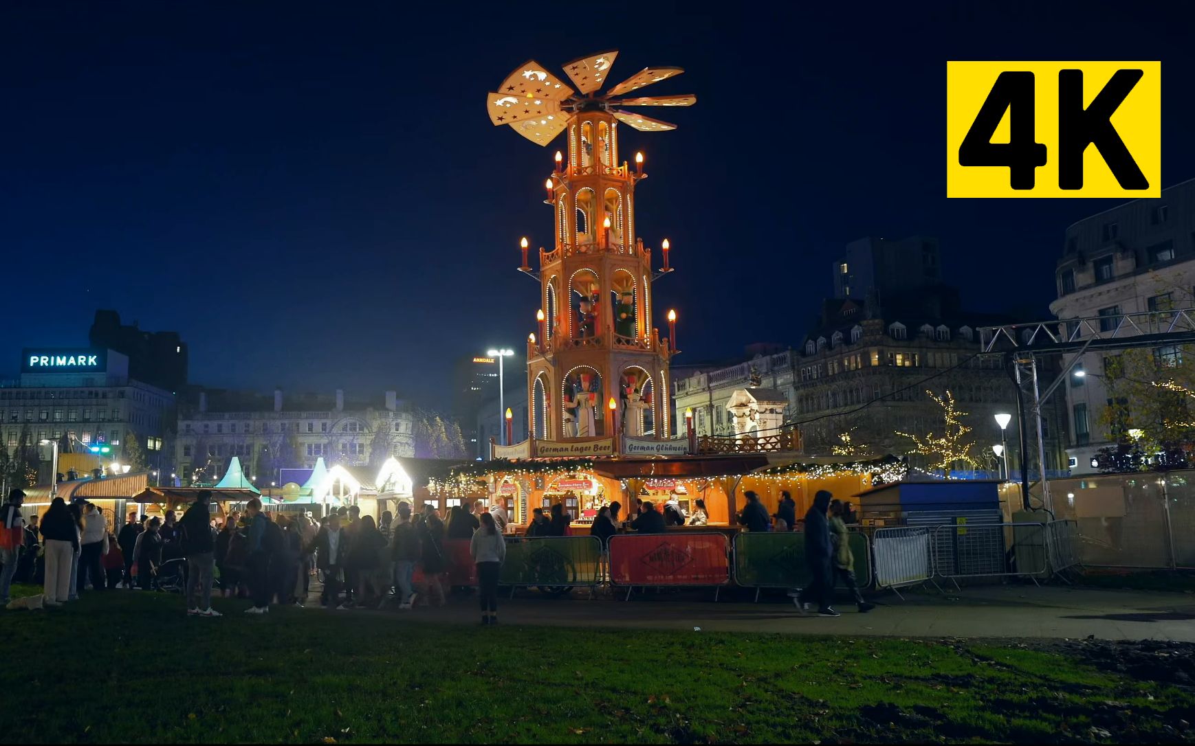 【4K街景】英国 曼彻斯特 | 夜晚漫步在繁华的曼彻斯特市中心哔哩哔哩bilibili