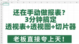数据太多看不懂，用透视表+透视图+切片器来帮你！3步搞定动态数据报表！