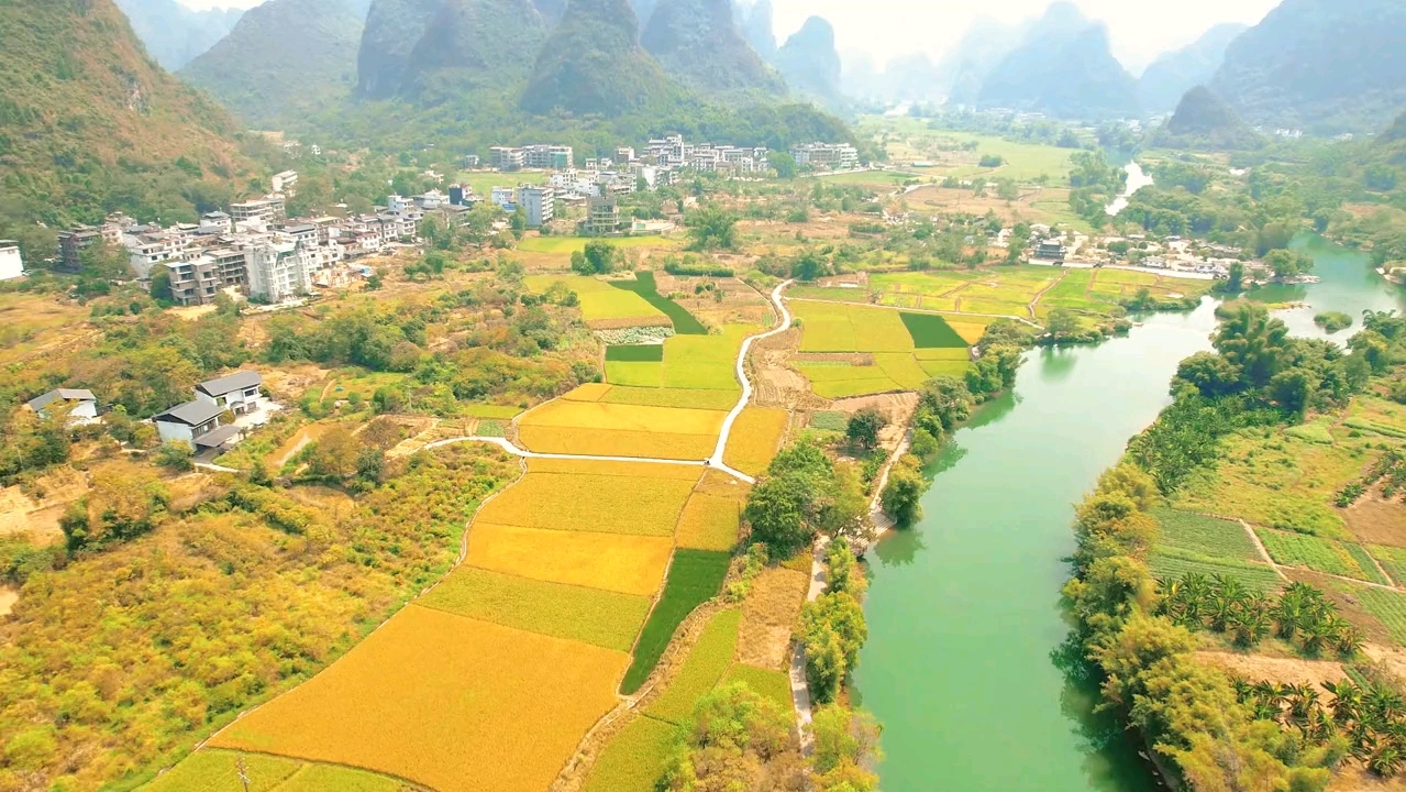 平果 航拍 乡镇 平果乡村风景之平果新安哔哩哔哩bilibili