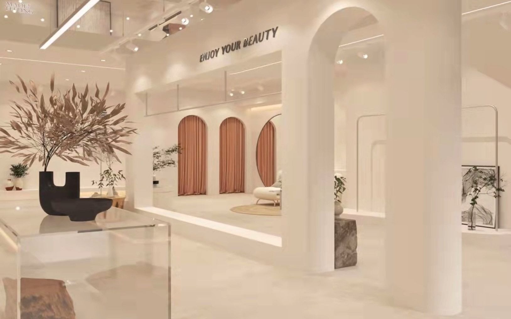 店铺软装设计分享 #服装店案例 服装店设计——女装店铺 #知耐