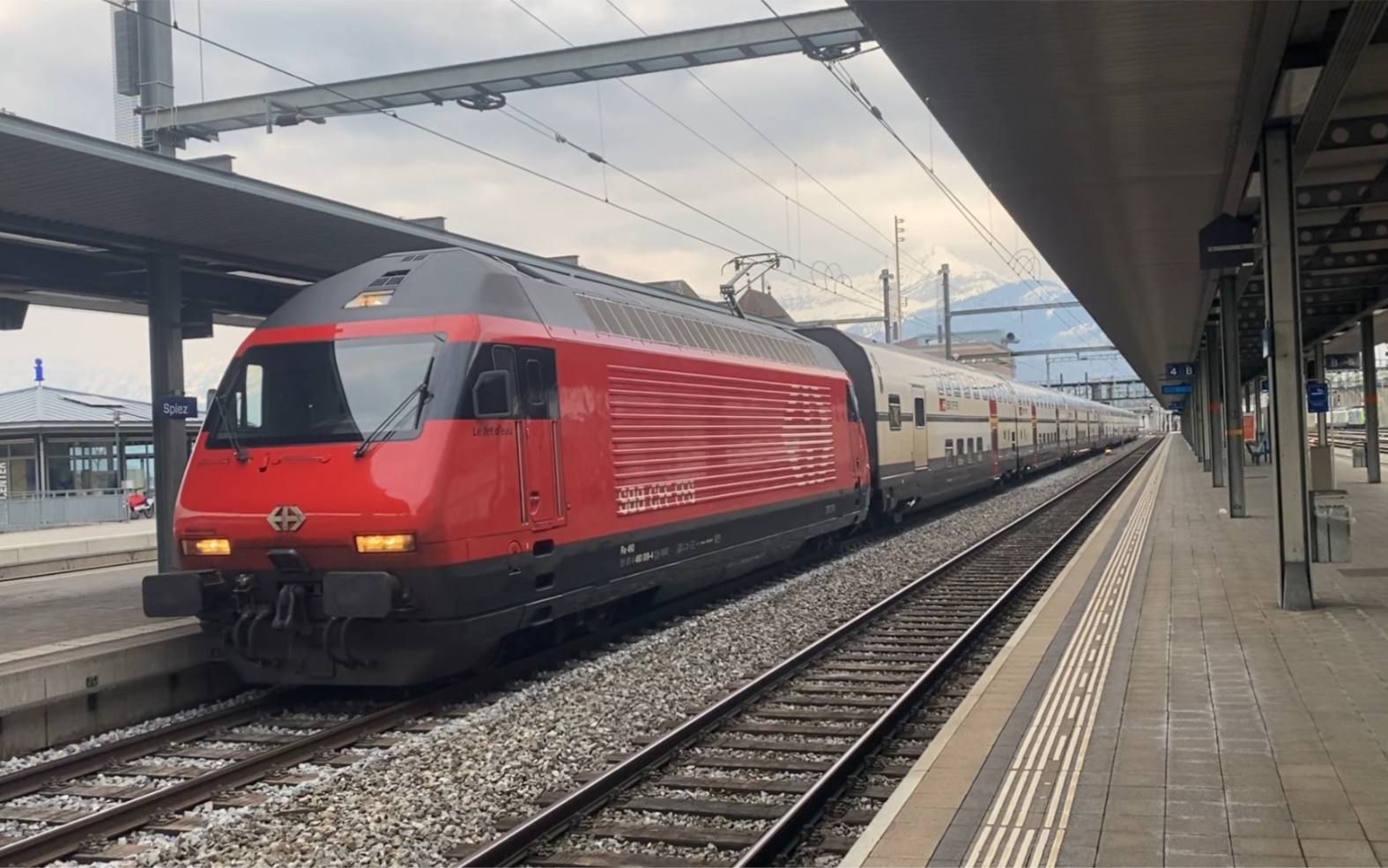 瑞士联邦铁路re460电力机车双层动集ic61线basel sbb