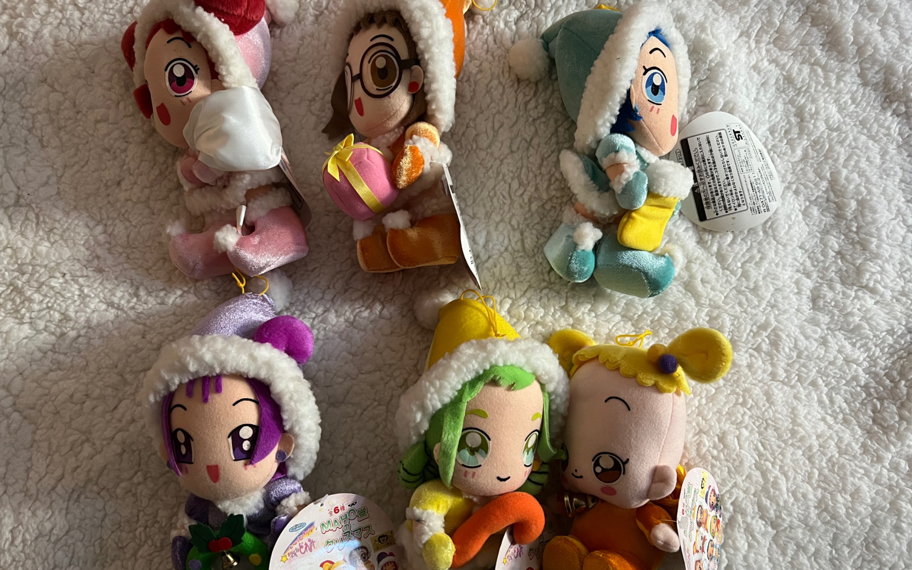 眼镜厂中古小魔女doremi6人的圣诞节玩偶娃娃挂件