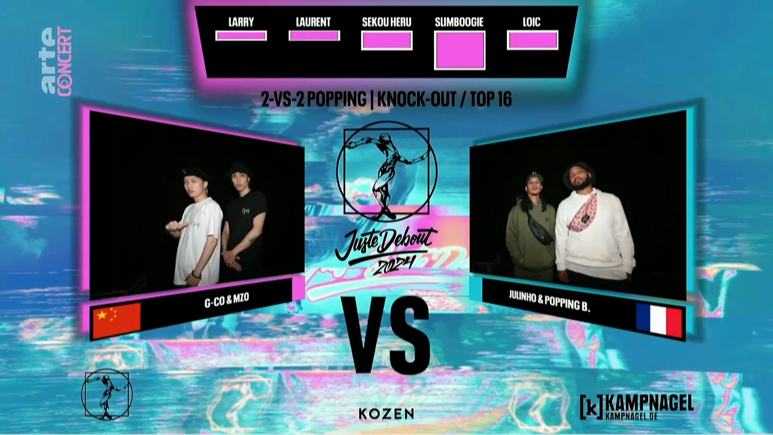 [Top16]米震&钟晨 vs Julnho & Popping B @Juste Debout 2024 Popping哔哩哔哩bilibili