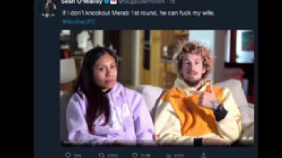 "蜜糖"肖恩奥马利赛前打赌:一个回合没有ko梅拉布,梅拉布可以睡他老婆