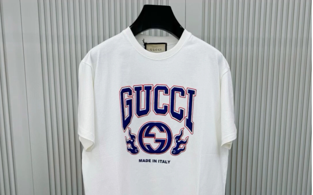 gucci古驰高仿24ss龙年限定94双g印花圆领短袖230g 细绒针织棉 龙年