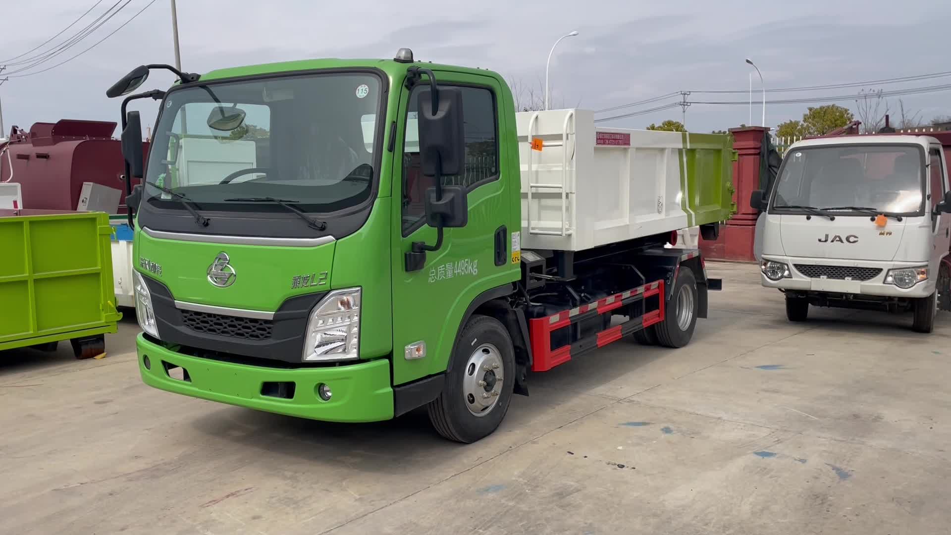 柳汽国六蓝牌6方勾臂垃圾车 可上京牌拉臂垃圾车 环卫垃圾运输车