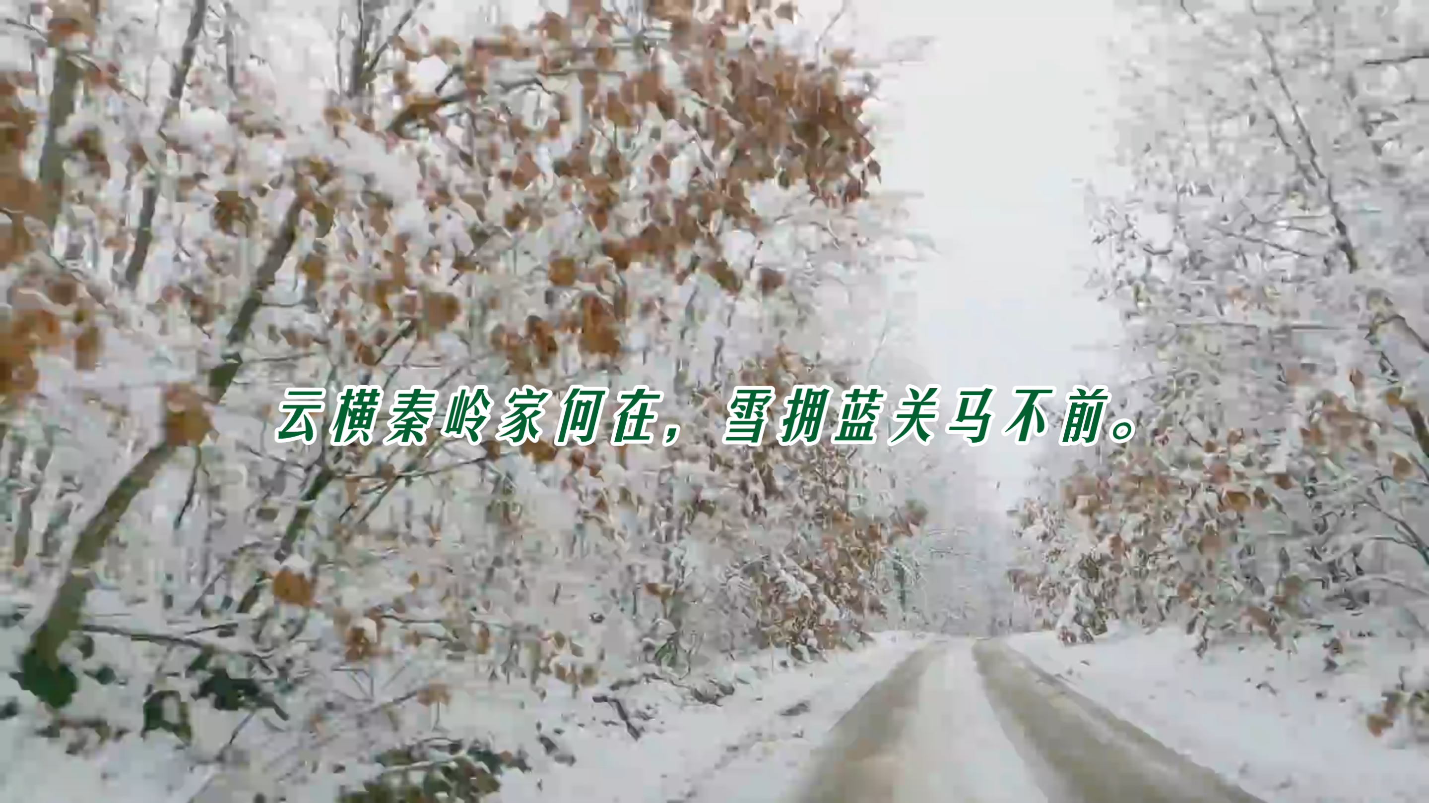 雲橫秦嶺家何在,雪擁藍關馬不前.——唐·韓愈《左遷至藍關示侄孫湘》