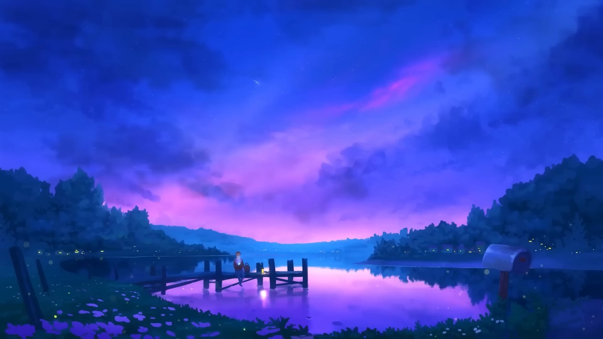 4k 动漫紫色晚霞