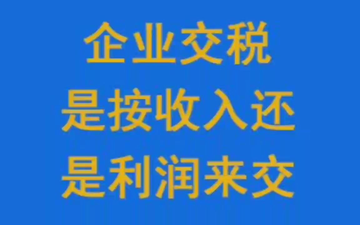 企业交税是按收入还是利润来交?哔哩哔哩bilibili