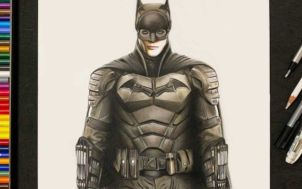 【彩铅手绘】蝙蝠侠,漫威英雄的帅气时刻