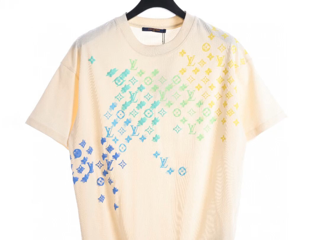 盘点一下高仿louis vuitton路易威登24ss渐变老花发泡印花短袖