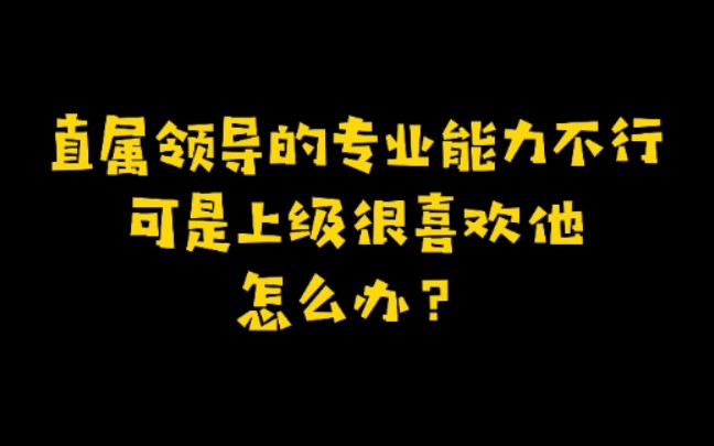 直属领导的专业能力不行,但上级很喜欢他,怎么办?哔哩哔哩bilibili