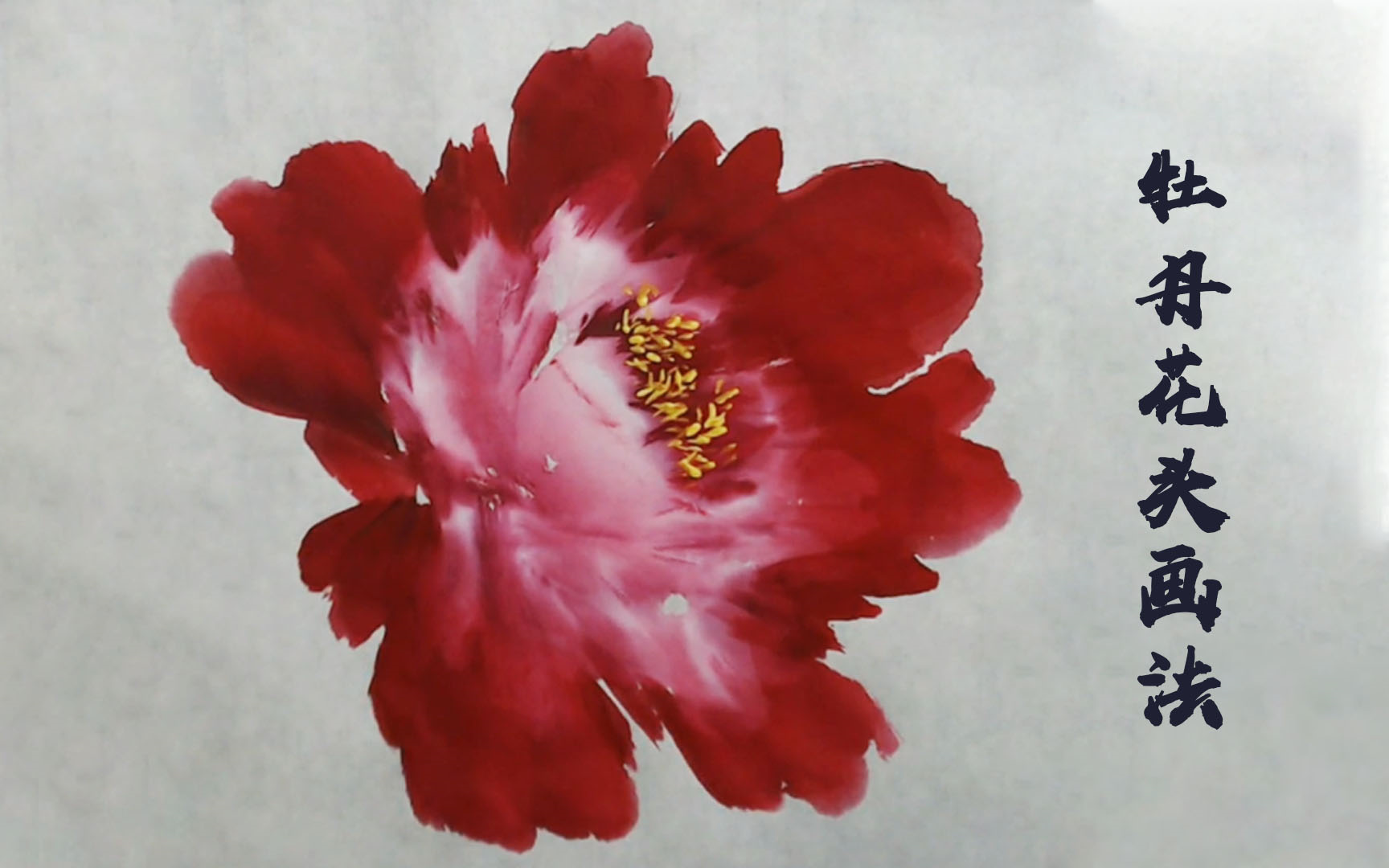 【国画精讲】写意牡丹花头的画法,这么详细的视频,太良心了
