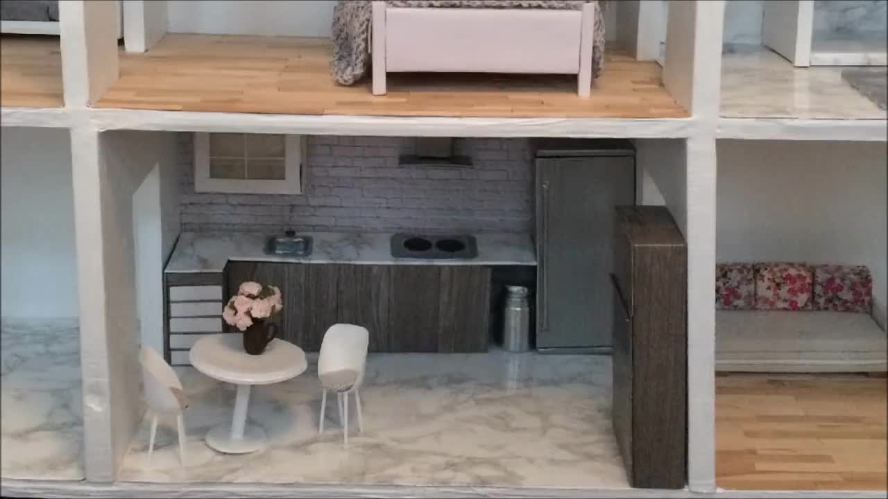 【纸盒造屋】用纸盒做一间属于自己的迷你厨房