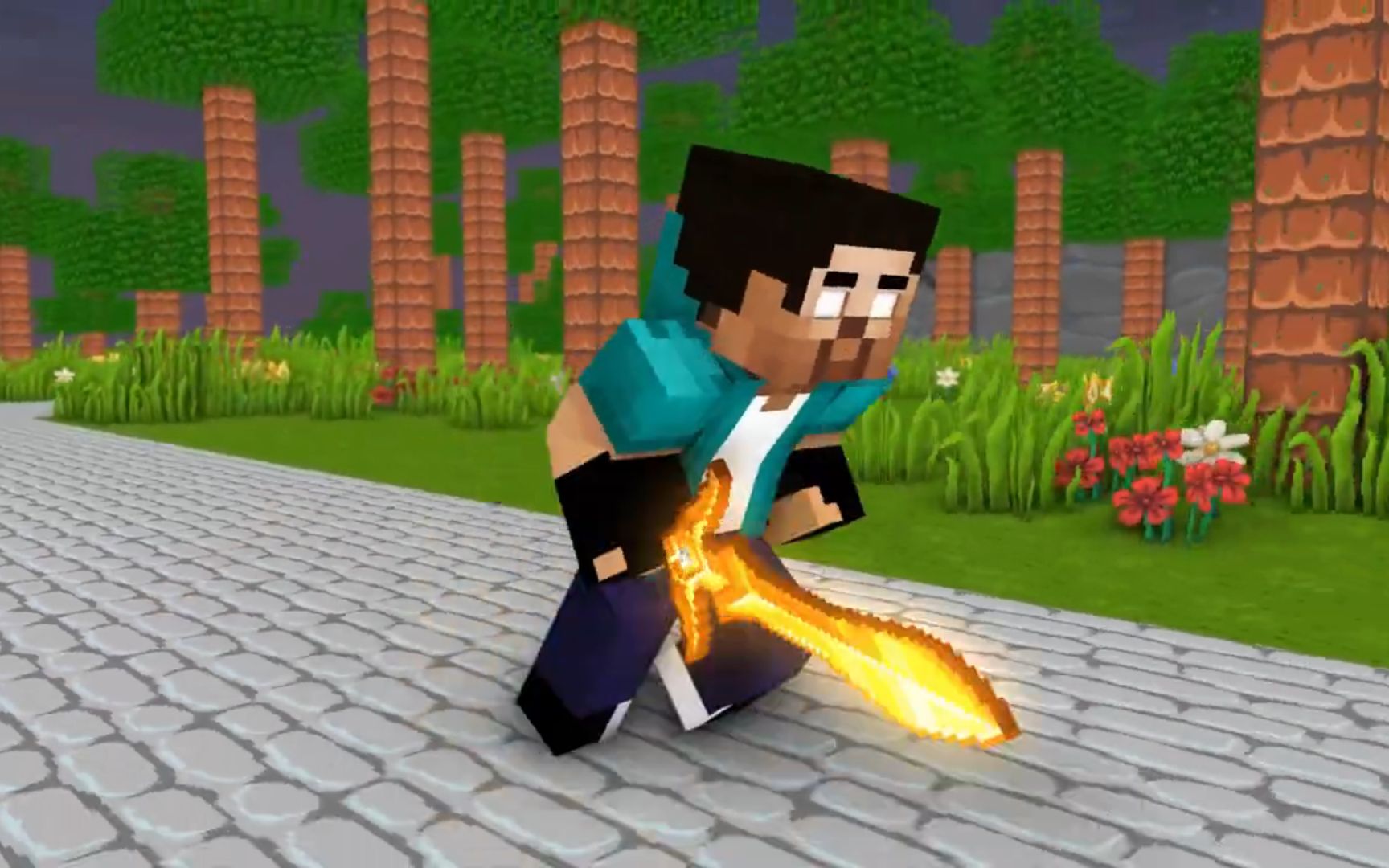 mc动画:him拔剑大战掠夺者保护小僵尸