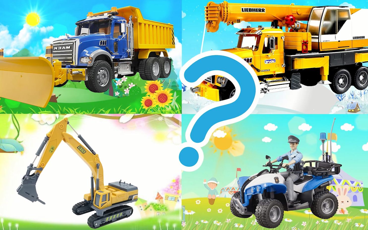 工程车乐园 吊车运输车挖掘机运土车越野车 工程车大合集