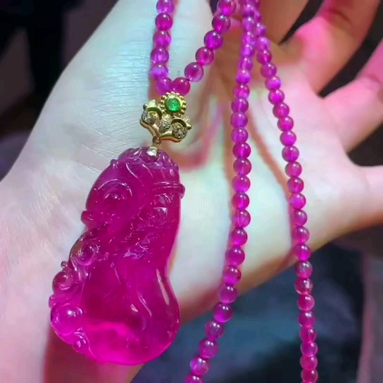 卢比来荧光双桃红碧玺福禄寿