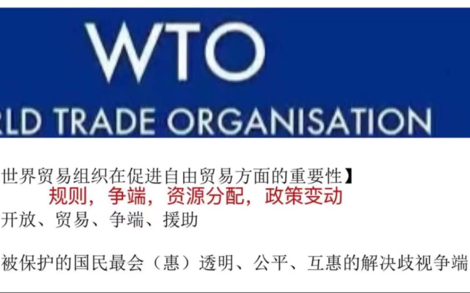 WTO,相关知识点梳理以及记忆口诀.哔哩哔哩bilibili