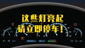 汽车这些灯亮起，请立即靠边停车！