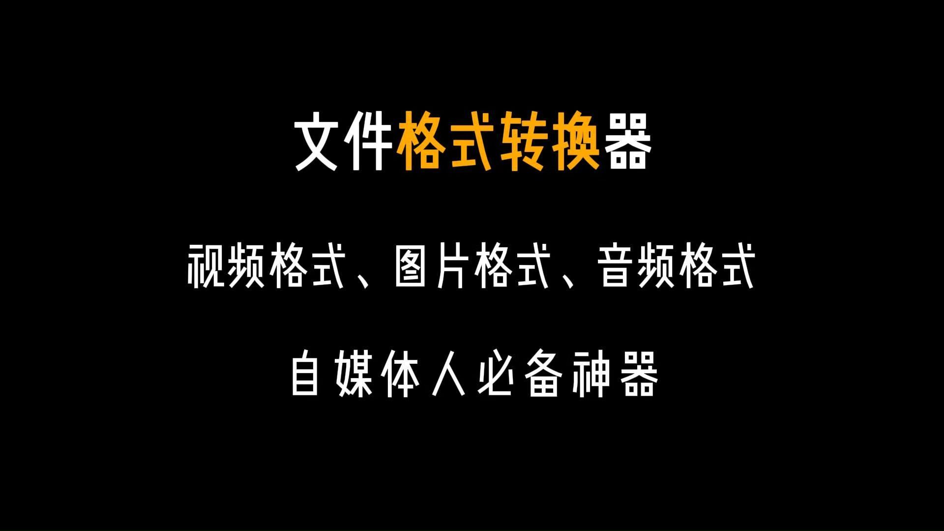 文件格式转化器,支持视频格式转换、音频格式转换、图片格式转换,永久免费使用!哔哩哔哩bilibili