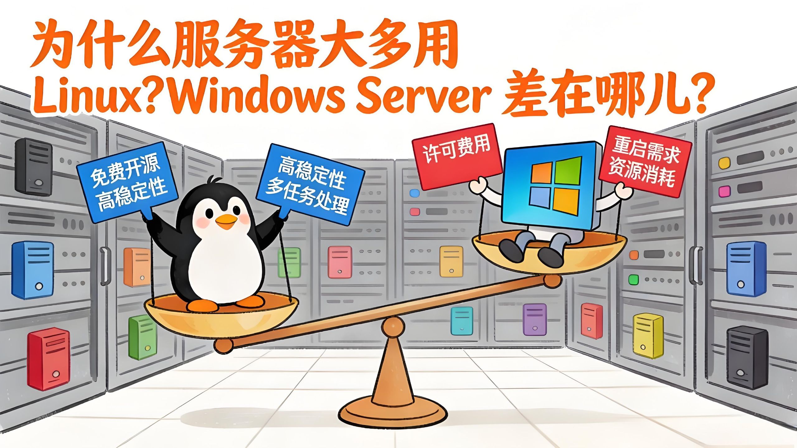 为啥服务器要用 Linux 系统?Windows Server 输在了哪里?