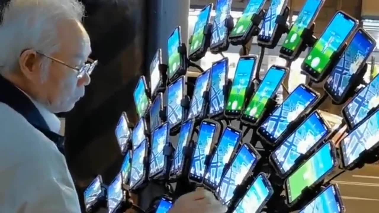 长这么大,没见过这么嚣张的大爷,这么多手机同时直播厉害了!