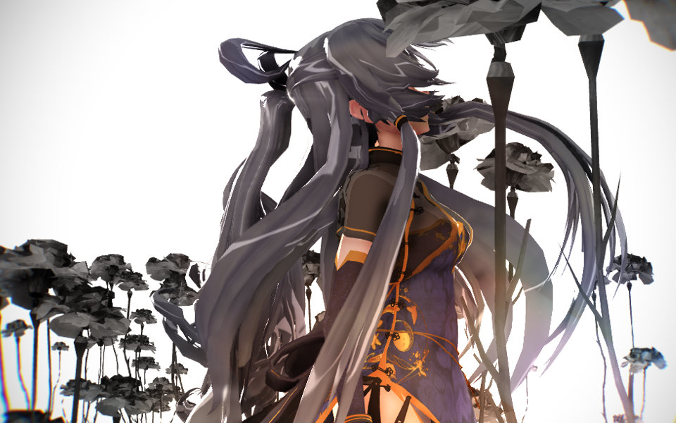 凄怜唯美【长发洛天依金丝雀旗袍】—soleil.