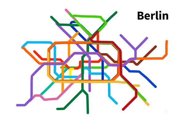 德國柏林地鐵地圖形狀vs實際地理形狀