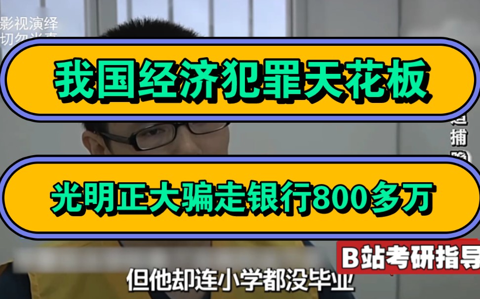 我国经济犯罪天花板,光明正大从银行骗走800多万