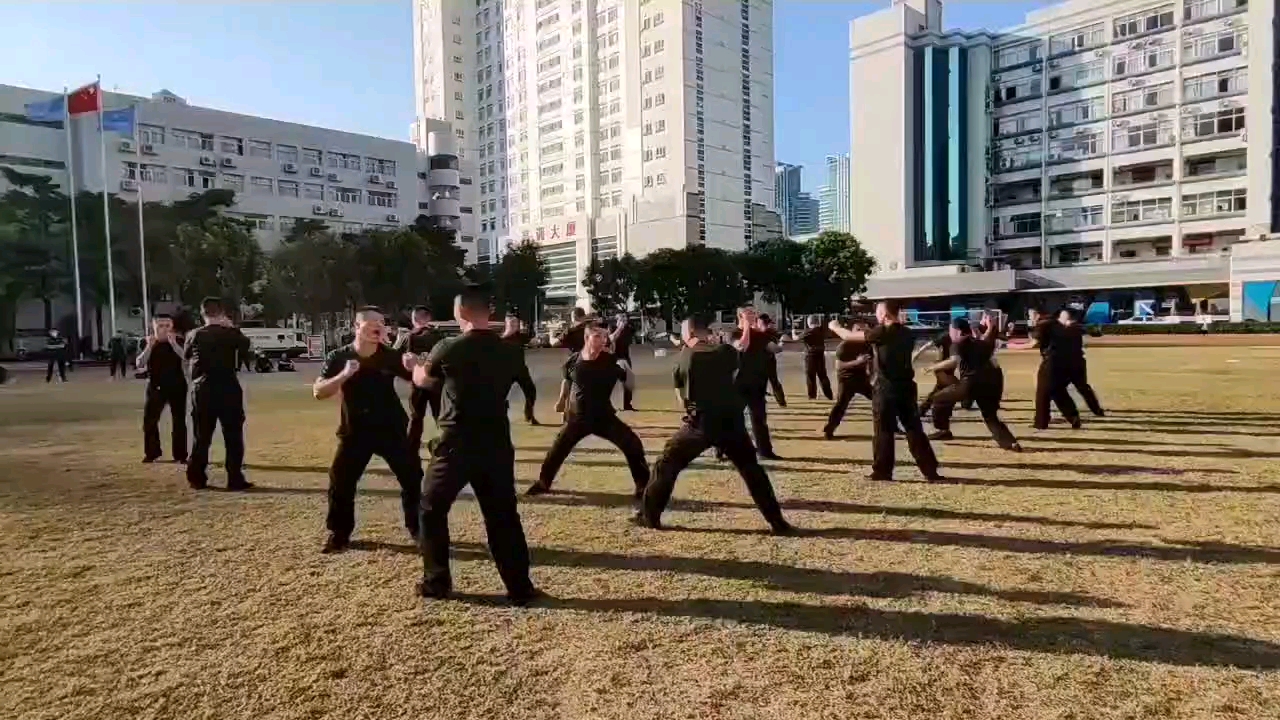 [图]深圳市保安竞赛开幕式彩排训练擒拿表演